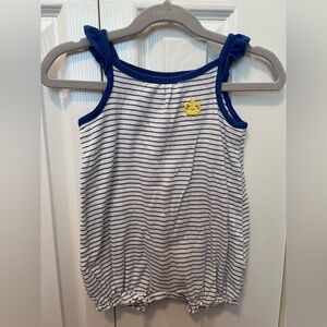 Striped Blue and White Kids Romper